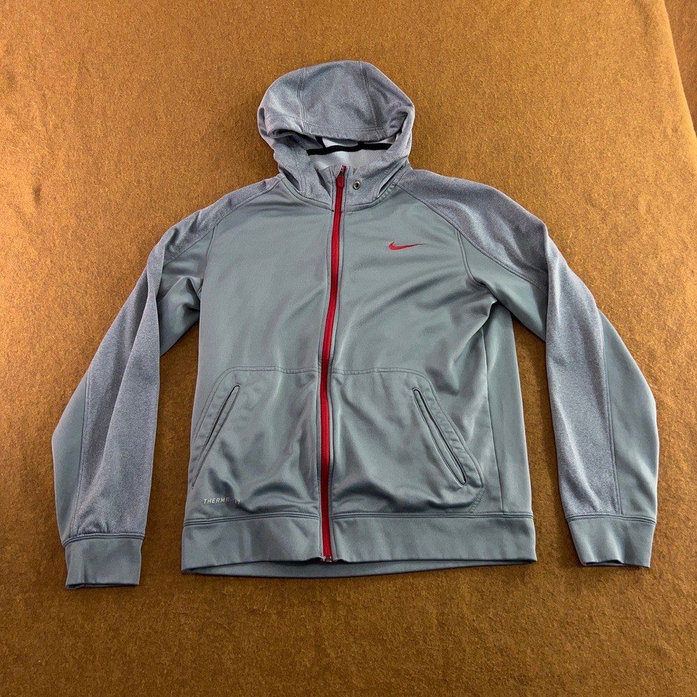 Nike Mens Medium Gray Therma-FIT Elite Full Zip Performance Hoodie
